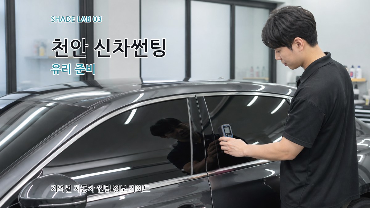 천안 신차썬팅 유리 준비