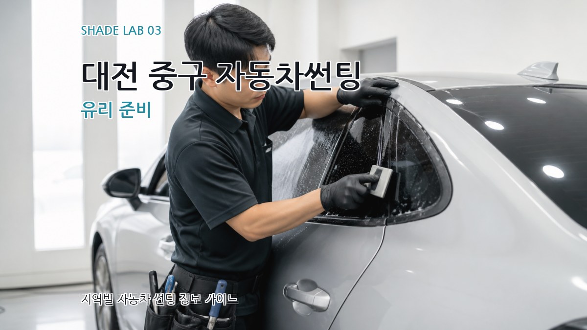 대전 중구 자동차썬팅 유리 준비
