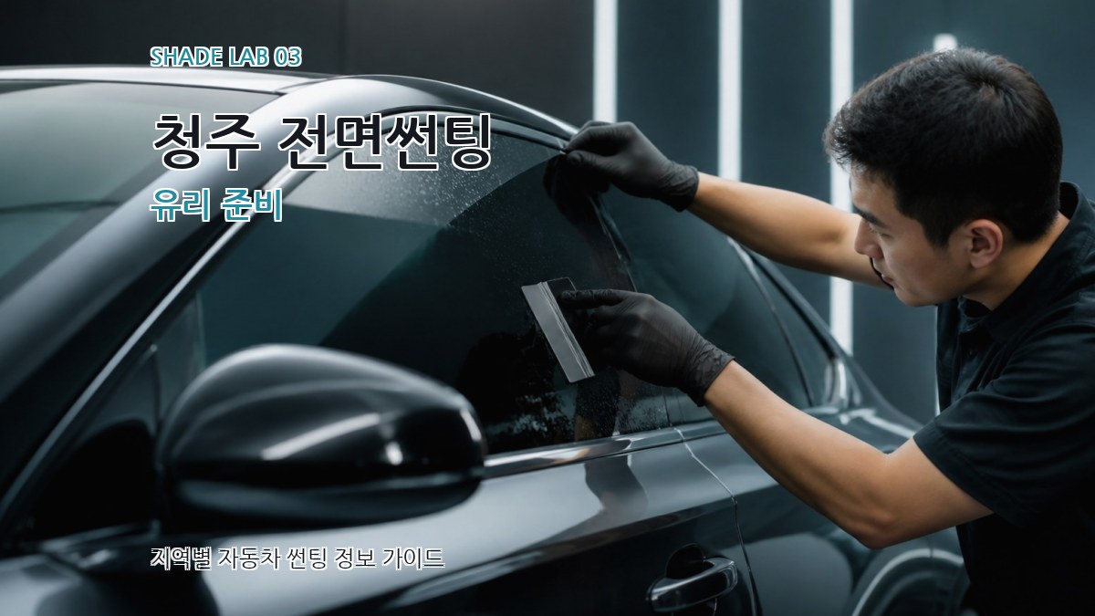 청주 전면썬팅 유리 준비