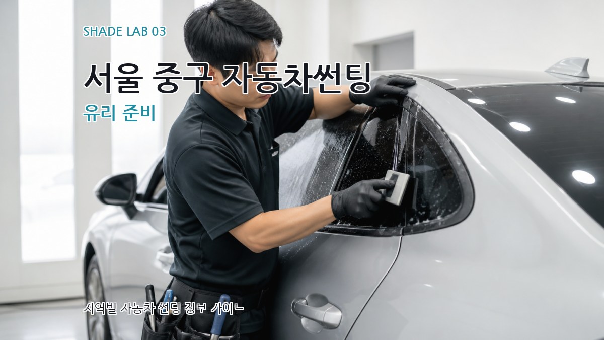 서울 중구 자동차썬팅 유리 준비