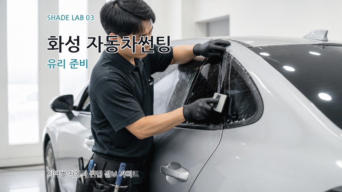 화성 자동차썬팅 유리 준비