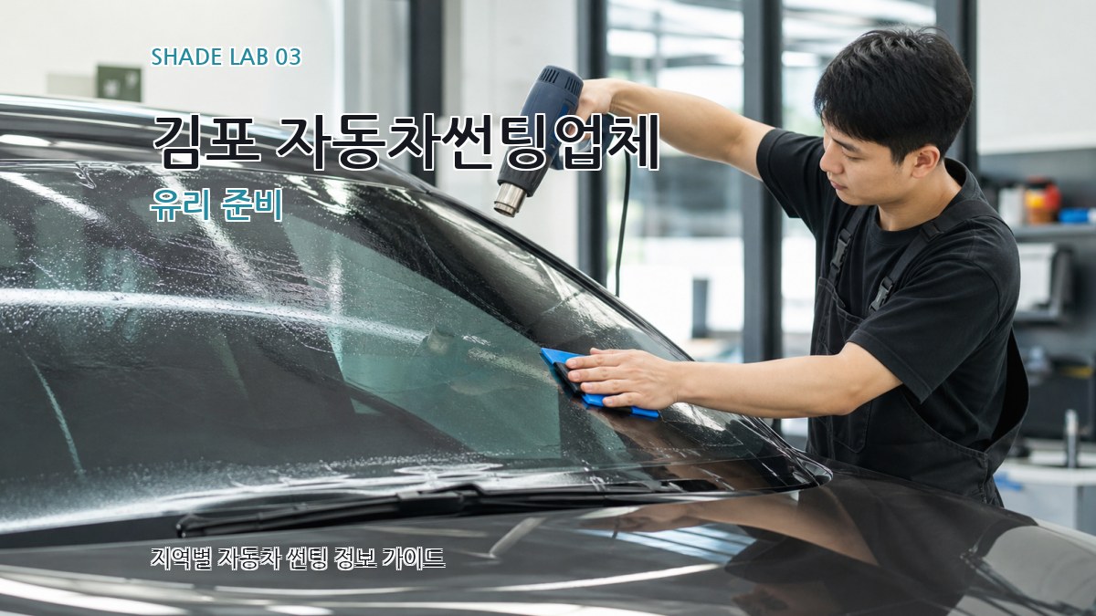 김포 자동차썬팅업체 유리 준비