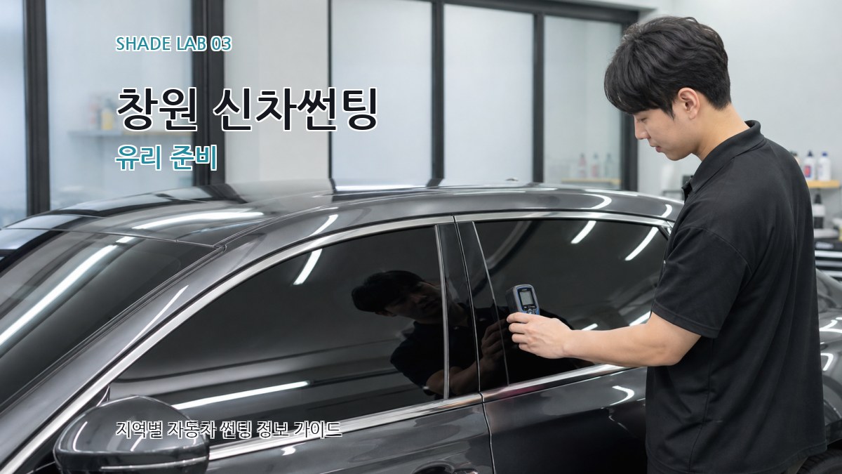 창원 신차썬팅 유리 준비