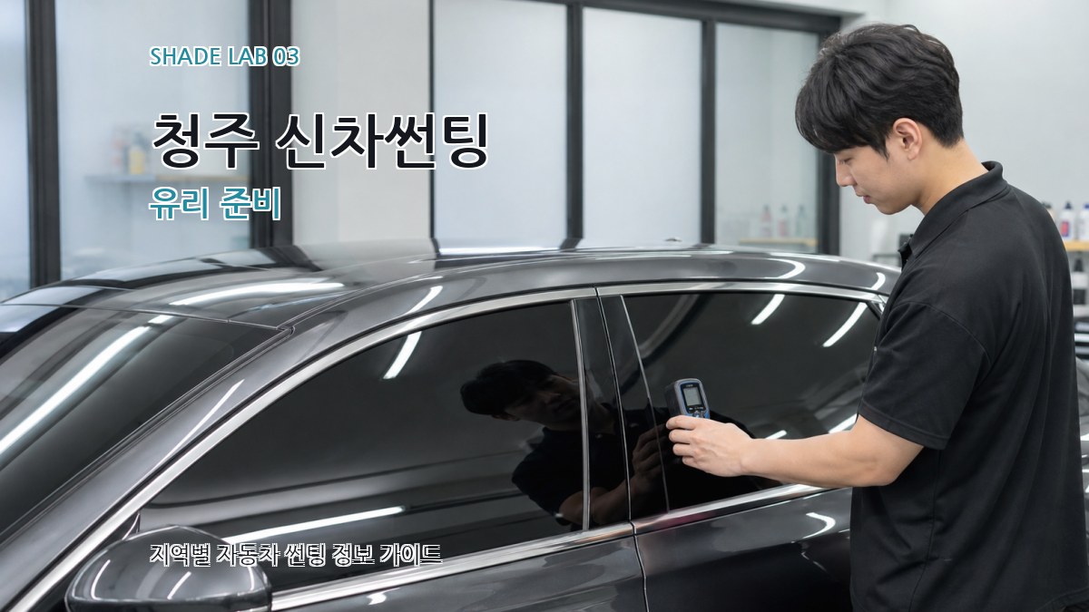 청주 신차썬팅 유리 준비