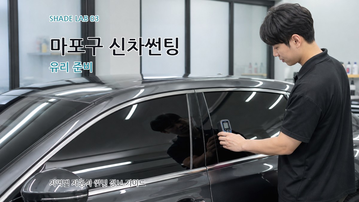 마포구 신차썬팅 유리 준비