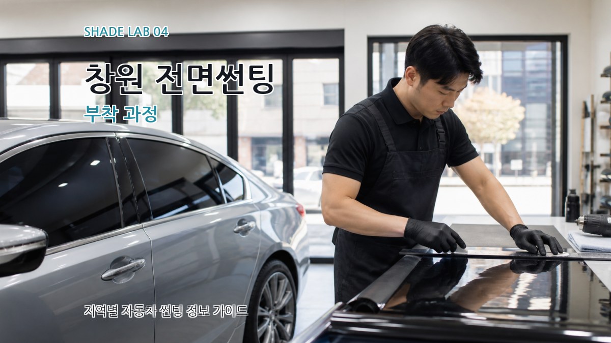 창원 전면썬팅 부착 과정