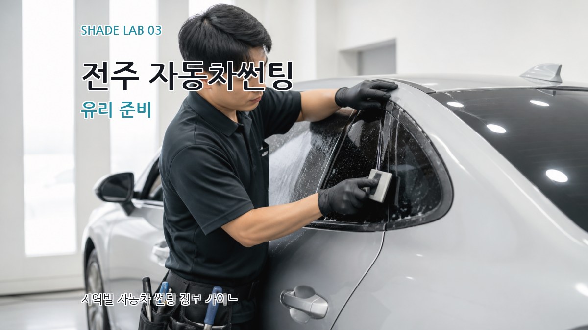 전주 자동차썬팅 유리 준비