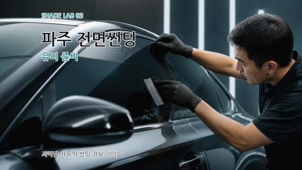 파주 전면썬팅 유리 준비