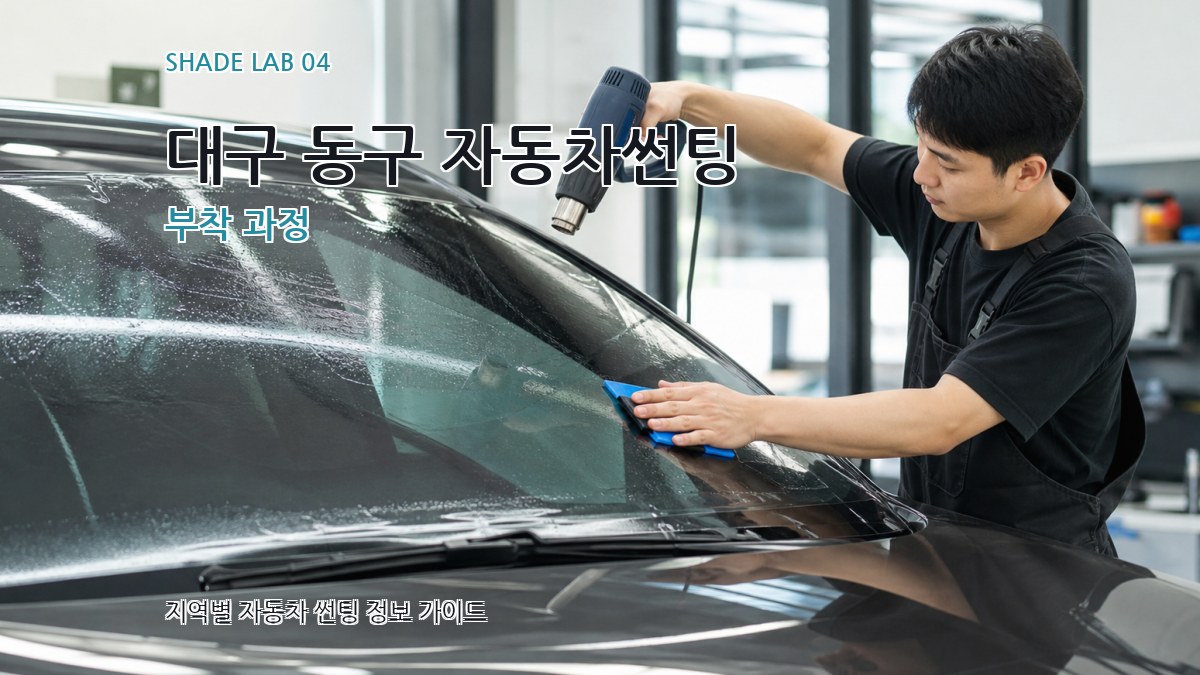 대구 동구 자동차썬팅 부착 과정