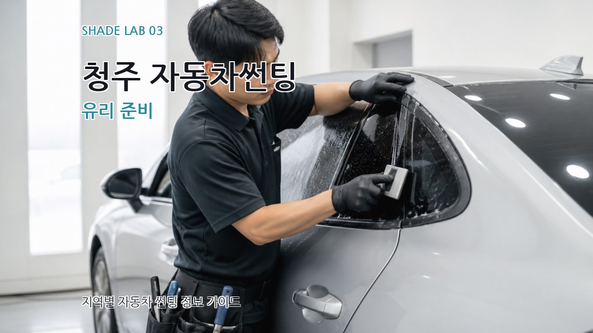 청주 자동차썬팅 유리 준비