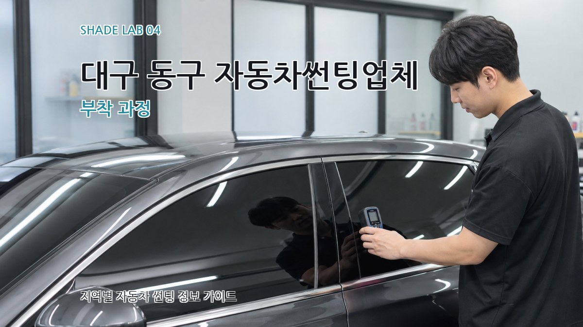 대구 동구 자동차썬팅업체 부착 과정