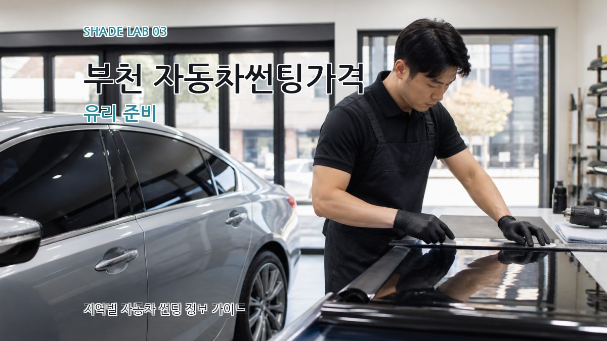 부천 자동차썬팅가격 유리 준비