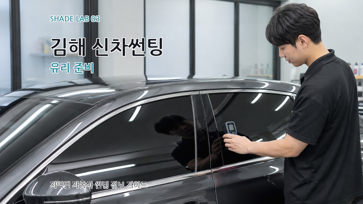 김해 신차썬팅 유리 준비