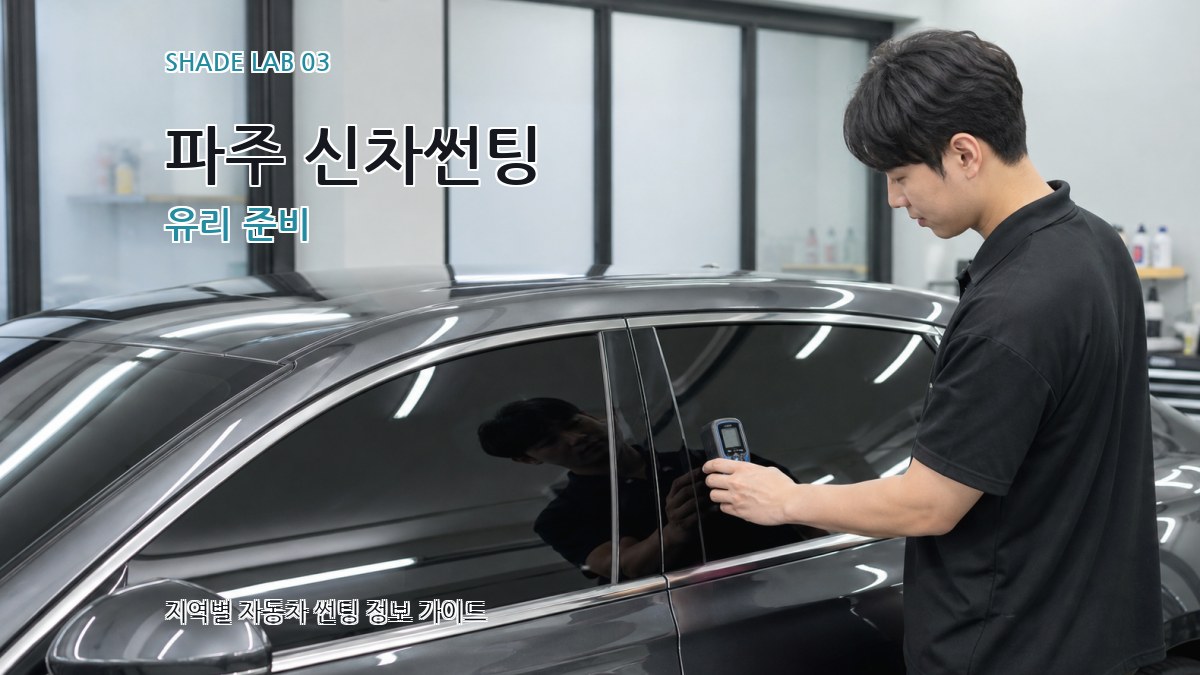 파주 신차썬팅 유리 준비