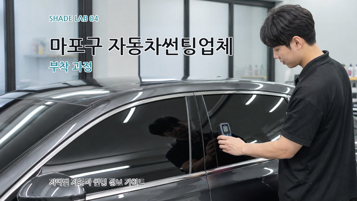 마포구 자동차썬팅업체 부착 과정