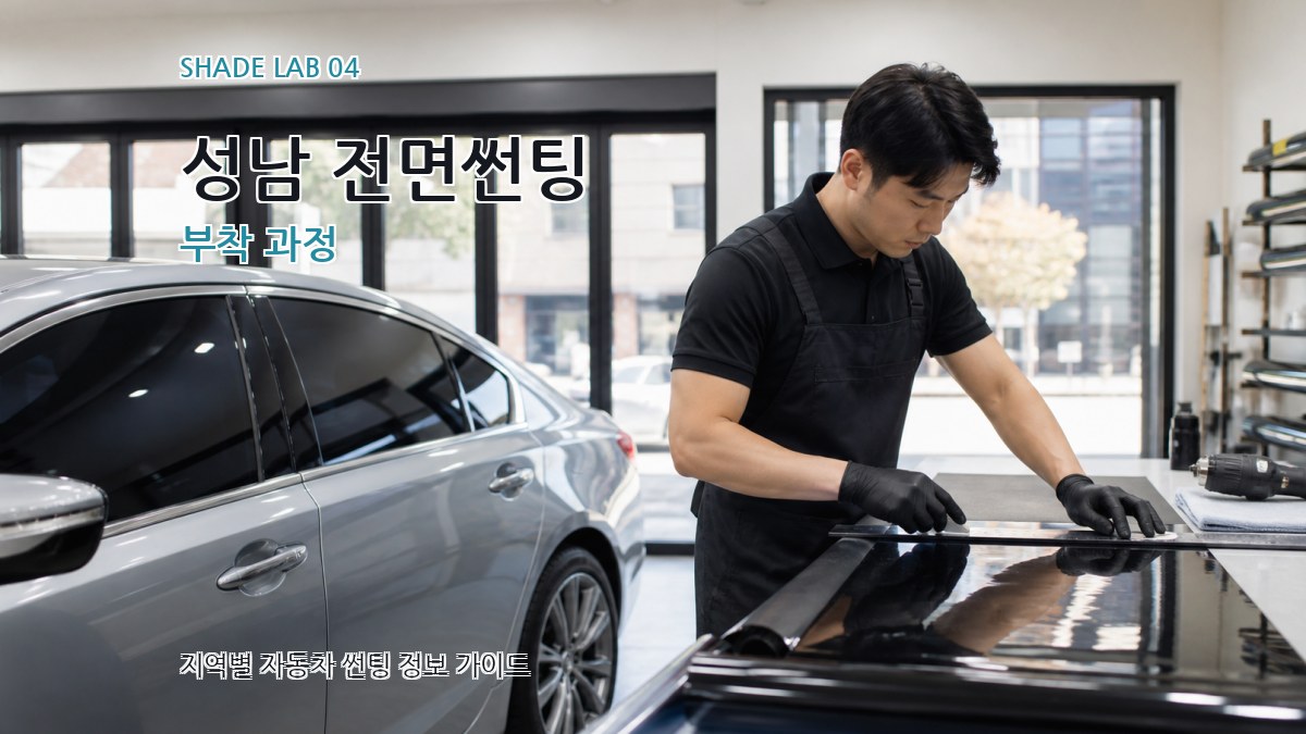 성남 전면썬팅 부착 과정