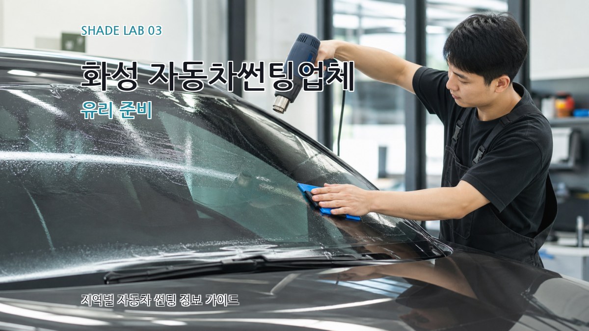 화성 자동차썬팅업체 유리 준비