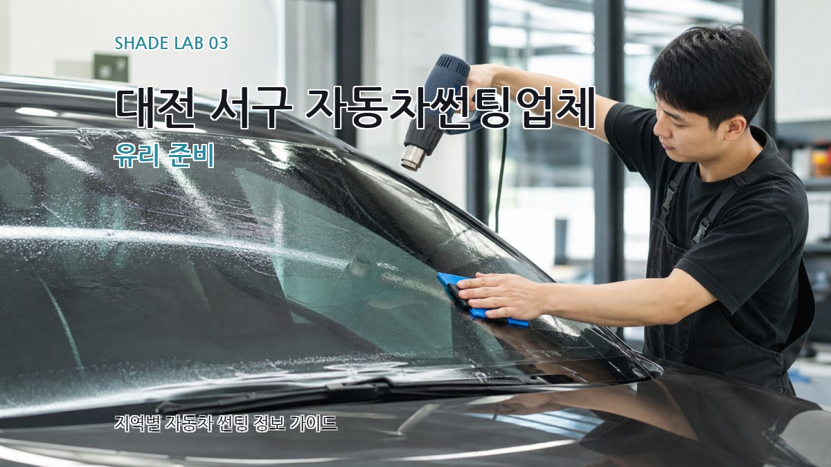 대전 서구 자동차썬팅업체 유리 준비