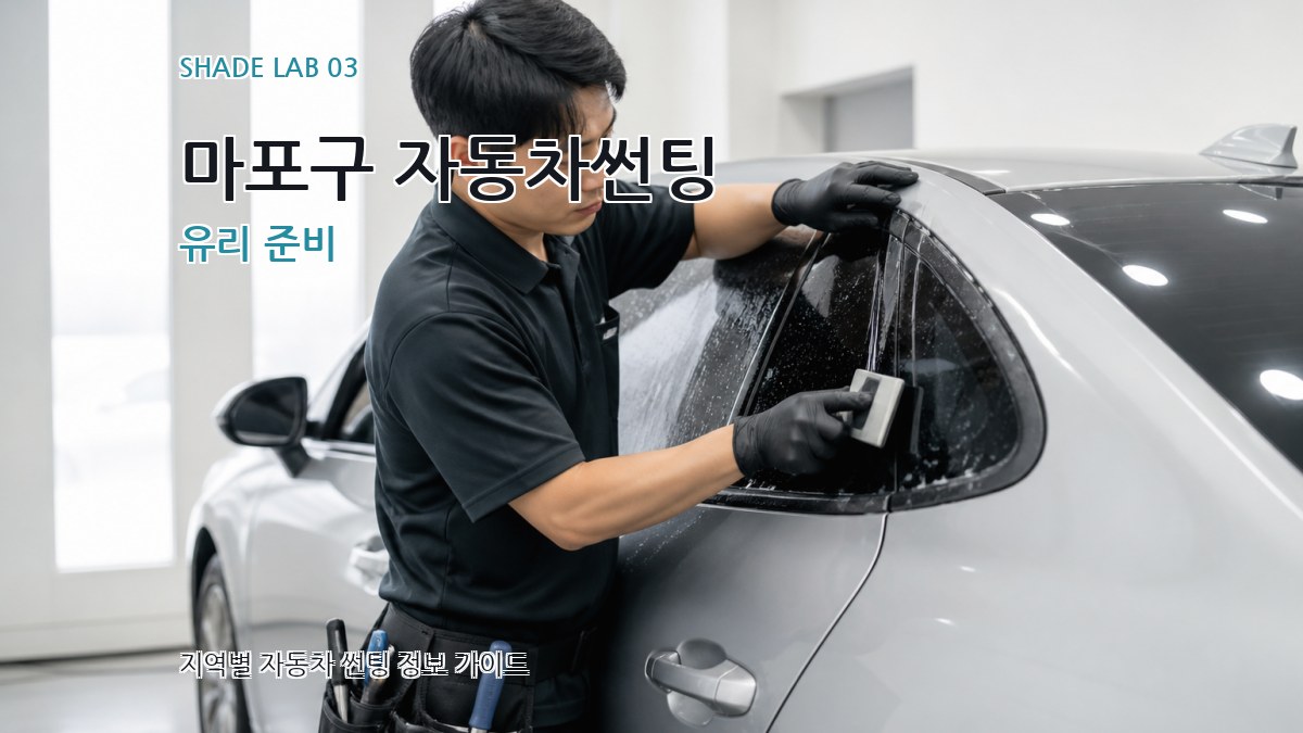 마포구 자동차썬팅 유리 준비