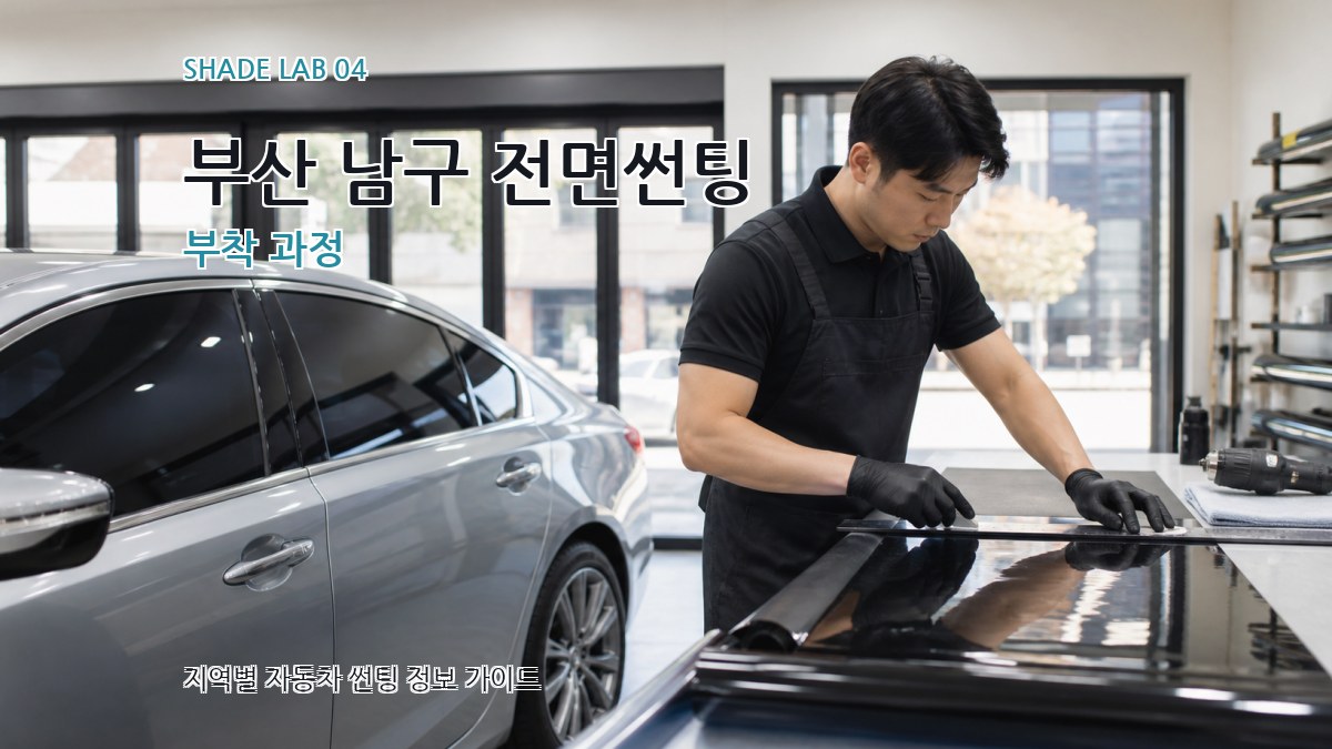 부산 남구 전면썬팅 부착 과정