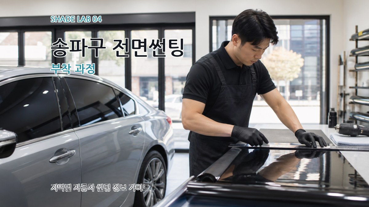 송파구 전면썬팅 부착 과정