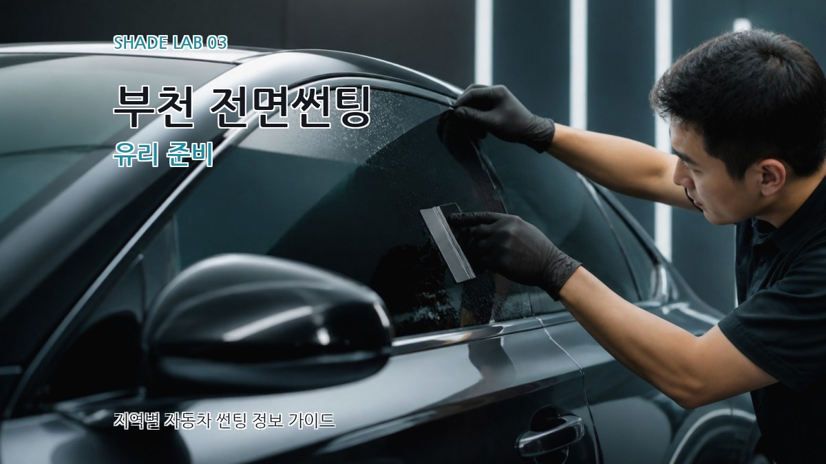 부천 전면썬팅 유리 준비