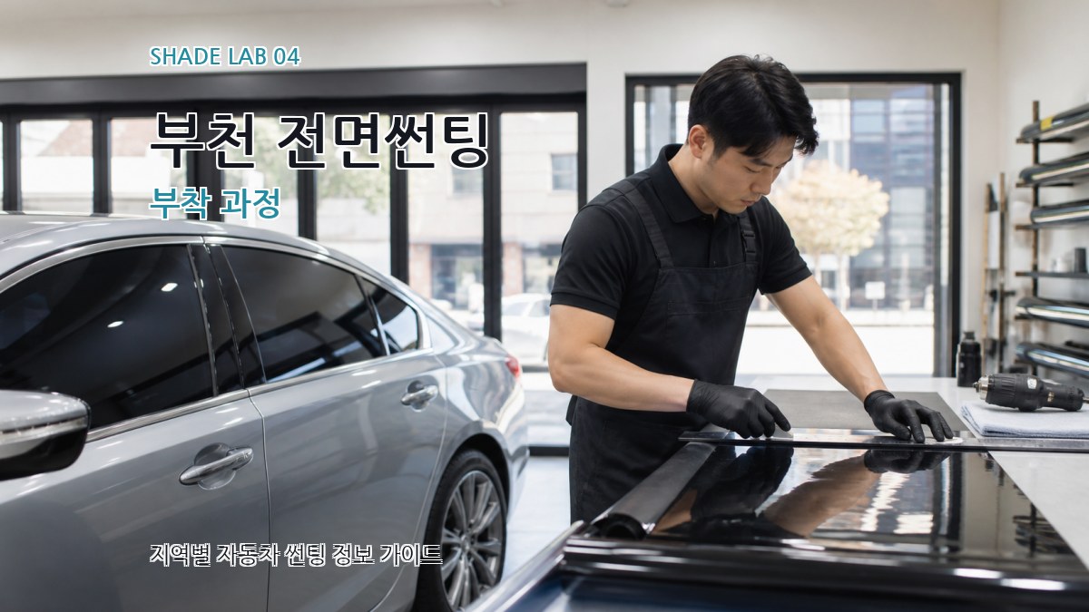 부천 전면썬팅 부착 과정