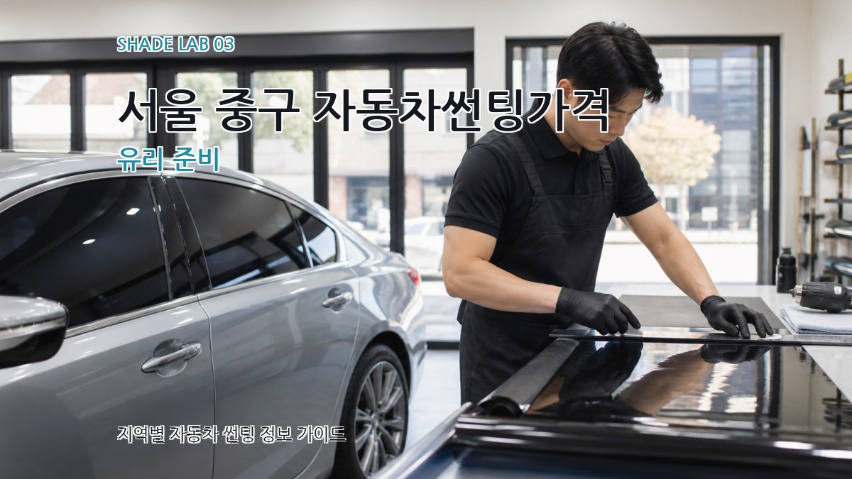 서울 중구 자동차썬팅가격 유리 준비