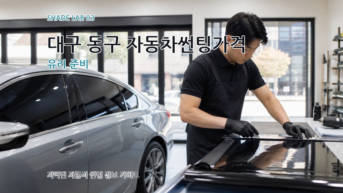 대구 동구 자동차썬팅가격 유리 준비