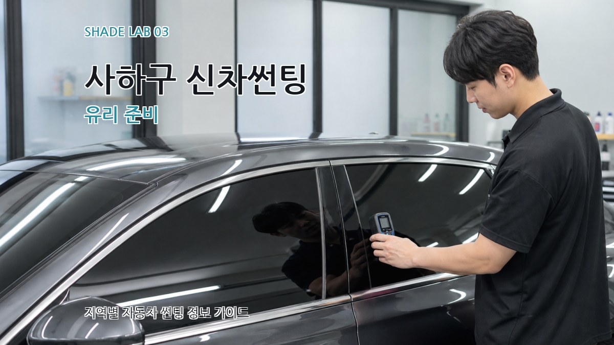 사하구 신차썬팅 유리 준비